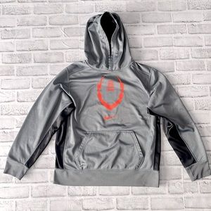 Nike Therma Fit Football Sweatshirt Hoodie  Gray - Size Youth XL - Athletic